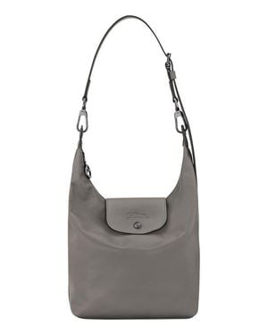 Longchamp Medium Le Pliage Xtra North/South Leather Hobo Bag - Gray