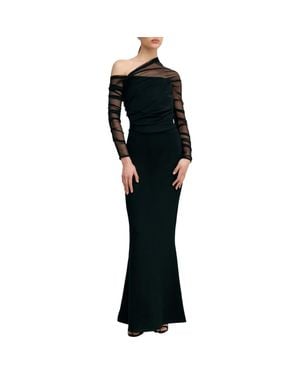MARCELLA Monroe Long Sleeve Mermaid Gown - Black
