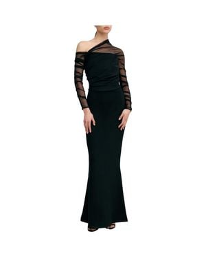 MARCELLA Monroe Long Sleeve Mermaid Gown - Black