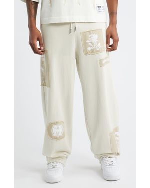Memory Lane Patch Flyer Drawstring Sweatpants - White
