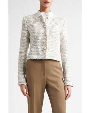 St. John Côte D'Azure Tweed Crop Jacket - Natural