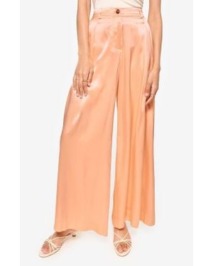 Cami NYC Fabian High Waist Wide Leg Silk Pants - Orange