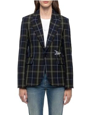 Zadig & Voltaire Vavy Tailleur Tartan Blazer - Black