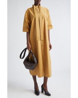 Lemaire Reversible Washed Cotton & Silk Tube Dress - Multicolor