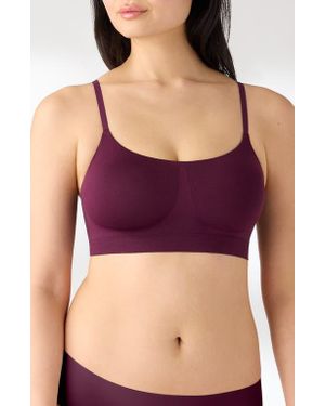 True & Co. Soft Form Square Neck Wireless Bra - Purple