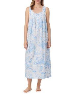 Eileen West Sleeveless Cotton Lawn Ballet Nightgown - Blue