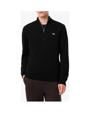 Lacoste Regular Fit Quarter Zip Sweater - Black
