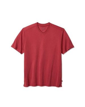 Tommy Bahama Bay Stripe Islandzone V-Neck Performance T-Shirt - Red