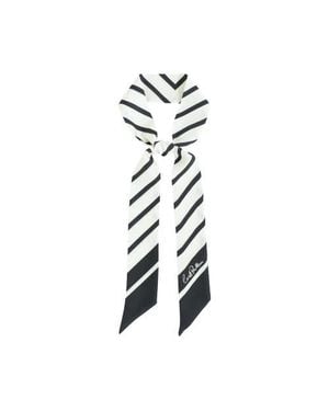 Lost Pattern La Mariniere Silk Skinny Scarf - Black