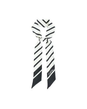 Lost Pattern La Mariniere Silk Skinny Scarf - Black