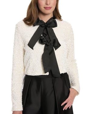 Maggy London Double Bow Sequin Jacket - Black