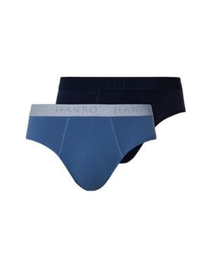 Hanro Cotton Essentials 2-Pack Cotton Briefs - Blue
