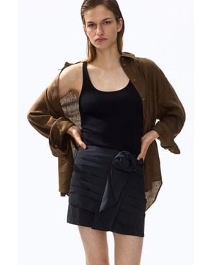 H&M Appliquéd Mini Skirt - Black