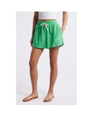 Rip Curl Las Dalias Floral Jacquard Terry Shorts - Green
