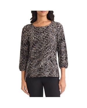 Jones New York Scattered Dot Top - Black