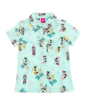 Disney Short Sleeve Button Down Shirt - Green