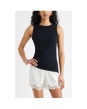 Open Edit Asymmetric Rib Cotton Tank - Blue