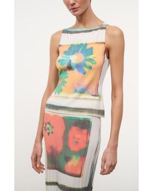 STAUD Bryn Floral Print Ribbed Tank - Multicolor