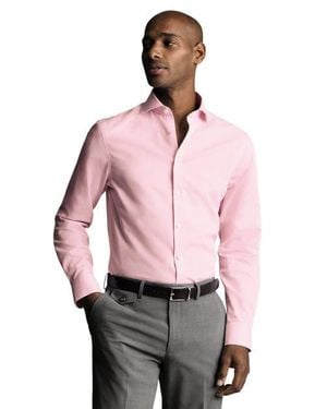 Charles Tyrwhitt Non-Iron Poplin Bengal Stripe Shirt - Pink