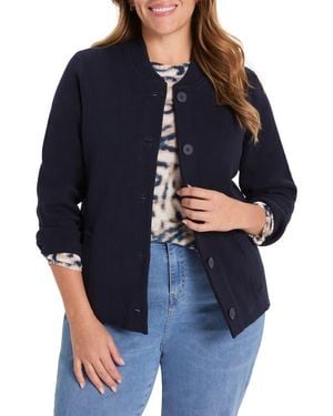 NIC+ZOE Knit Bomber Jacket - Blue