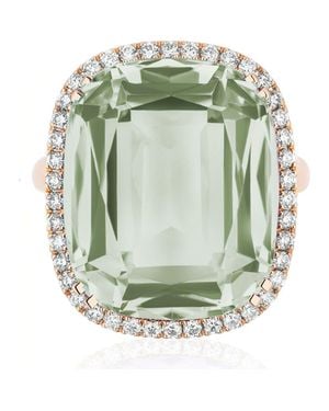 Goshwara Gossip Cushion Cut Topaz & Diamond Cocktail Ring - Green