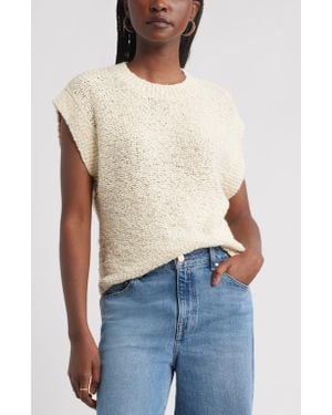 Treasure & Bond Slub Cotton Cap Sleeve Sweater - Blue