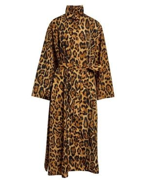 Alaïa Animal Print Nylon Taffeta Trench Coat - Multicolor