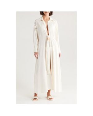 BOAMAR Rosalie Long Sleeve Cover-Up Maxi Dress - White