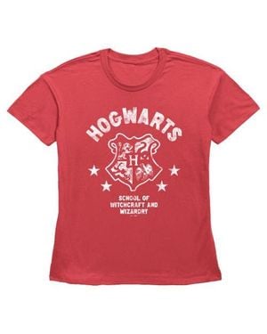 Harry Potter Hogwarts Witchcraft And Wizardry Crest Graphic T-Shirt - Red