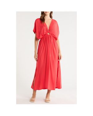 Elan Ring Cover-Up Maxi Dress - Red