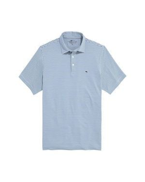 Vineyard Vines Stripe Sankaty Short Sleeve Performance Polo - Blue