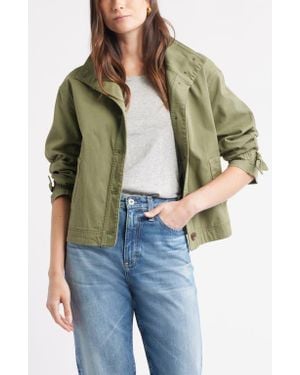 Caslon Cotton Stretch Twill Swing Jacket - Green