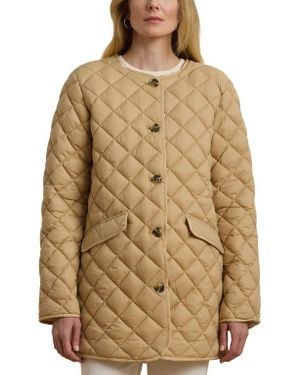 Ralph Lauren Contrast Lining Quilted Puffer Jacket - Brown