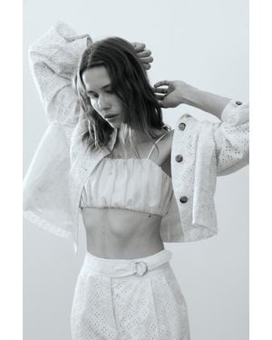 H&M Broderie Anglaise Cotton Jacket - Pink