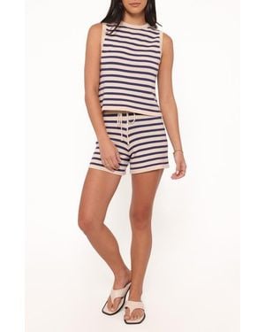 Petal & Pup Ilona Stripe Knit Tank & Shorts Set - Red