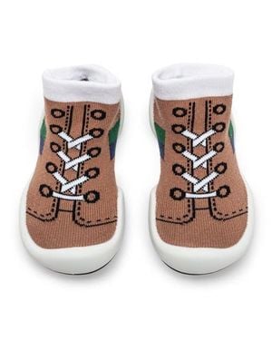 Komuello Toddler Sock Shoes Runner - Brown
