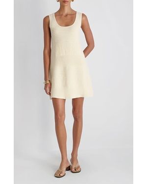 French Connection Mozart Mixed Stitch Sleeveless Minidress - Natural