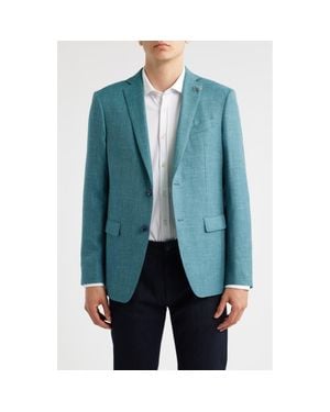 John Varvatos Bleecker Wool Blend Herringbone Sport Coat - Blue