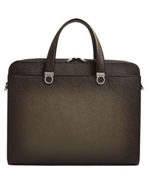 Ferragamo Trading Leather Briefcase - Brown