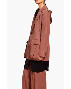 CAALO Removable Cargo Pocket Blazer - Red