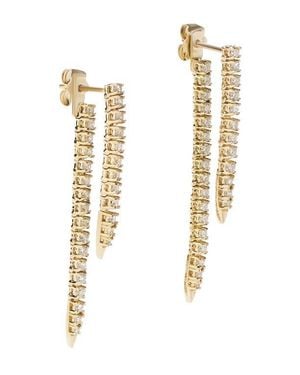 Lana Jewelry Diamond Linear Front-Back Earrings - White