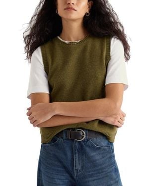 Seasalt Cornwall East View Merino Wool Blend Sweater Vest - Green