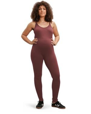 Nom Maternity The Jordan Maternity & Nursing Ribbed Jumpsuit - Brown