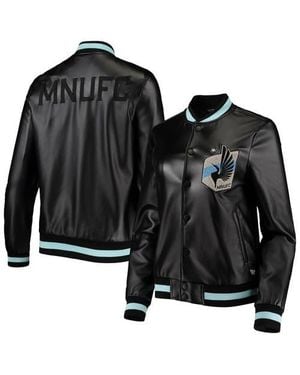 The Wild Collective Minnesota United Fc Full-Snap Bomber Jacket - Black