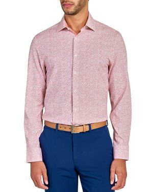 W.r.k. Slim Fit Ditsy Floral Performance Dress Shirt - Red