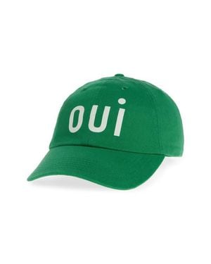 Clare V. Cotton Adjustable Baseball Cap - Green