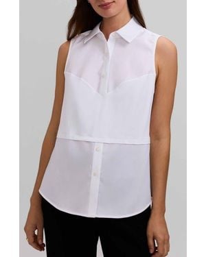 Foxcroft Chelsea Layered Sleeveless Tank - White