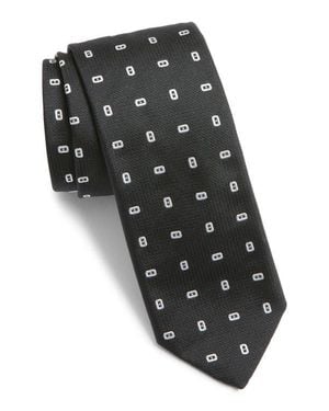 BOSS Embroidered Silk Tie - Black