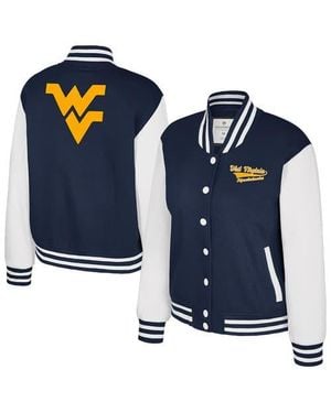 Colosseum Athletics West Virginia Mountaineers French Baguette Full Snap Fleece Jacket - Blue