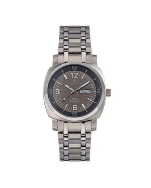 Nautis Stealth Bracelet Watch W/Day/Date - Metallic